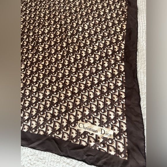 VINTAGE DIOR CD MONOGRAM SILK SCARF - Picture 3 of 3